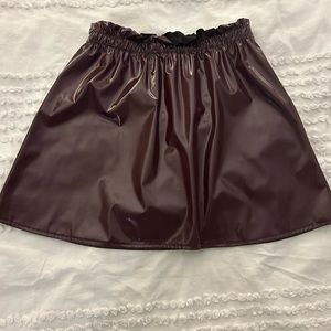 Burgundy mini skirt